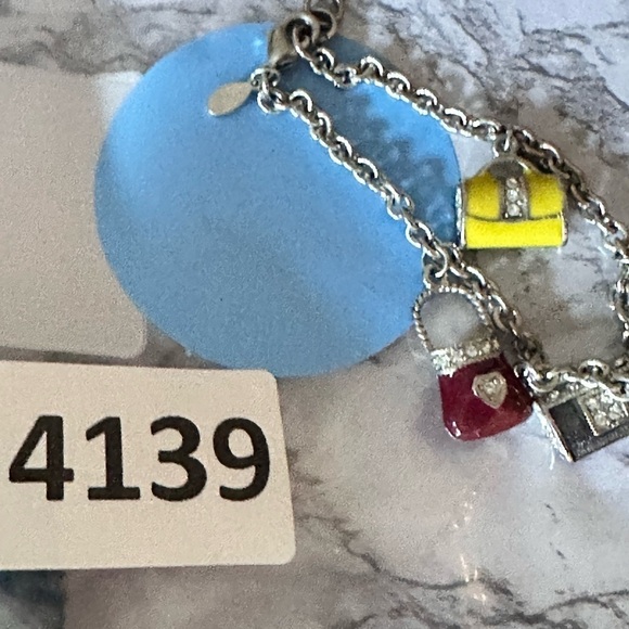 PD Premier Designs Jewelry 5 Charm Bracelet 6.75 Multi Purse Handbag Theme 4139 - Picture 9 of 10